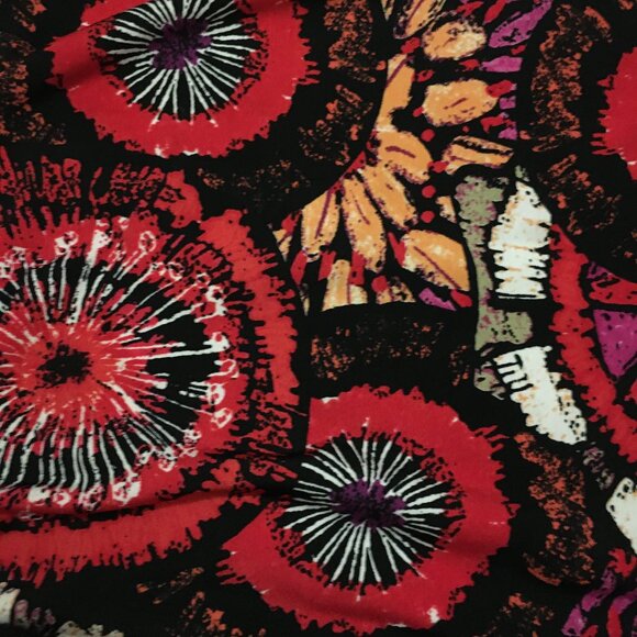 Canadian Clientele Abstract Floral Bohemian Black Trim Mini Dress - Picture 10 of 16